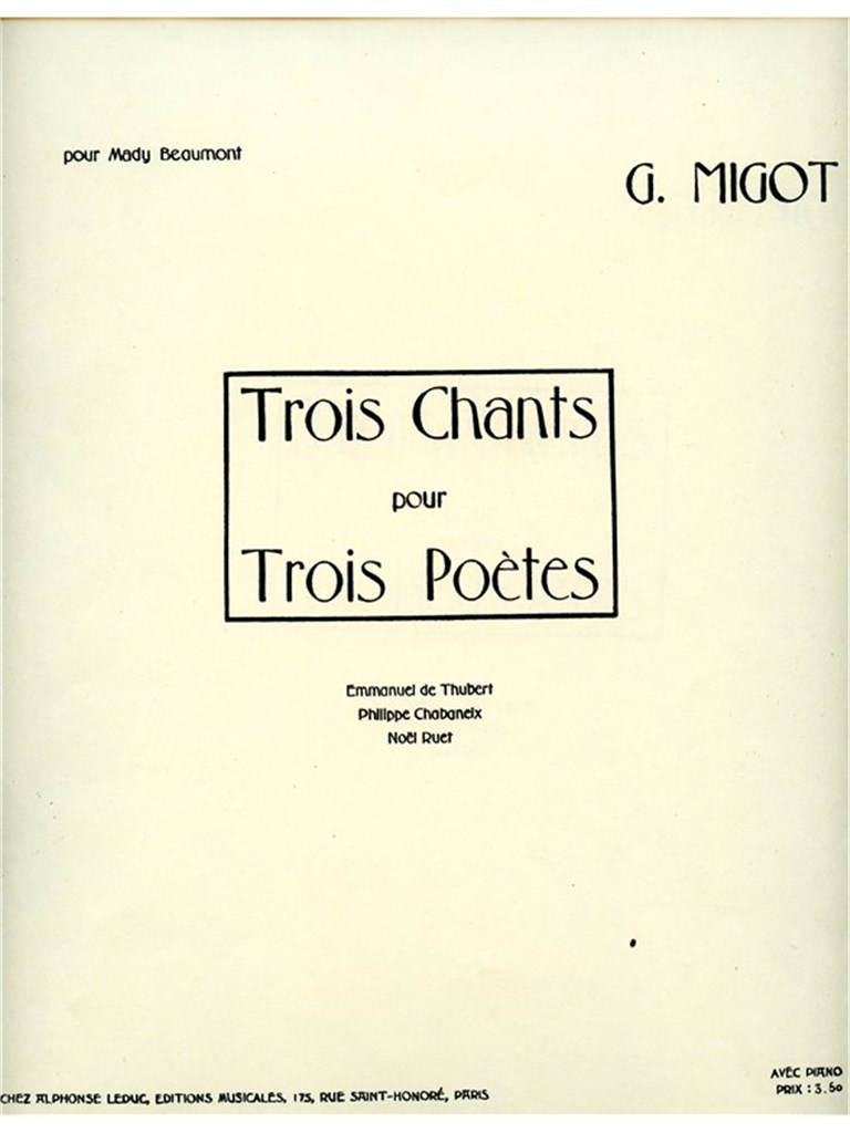 3 Chants Pour 3 Poetes